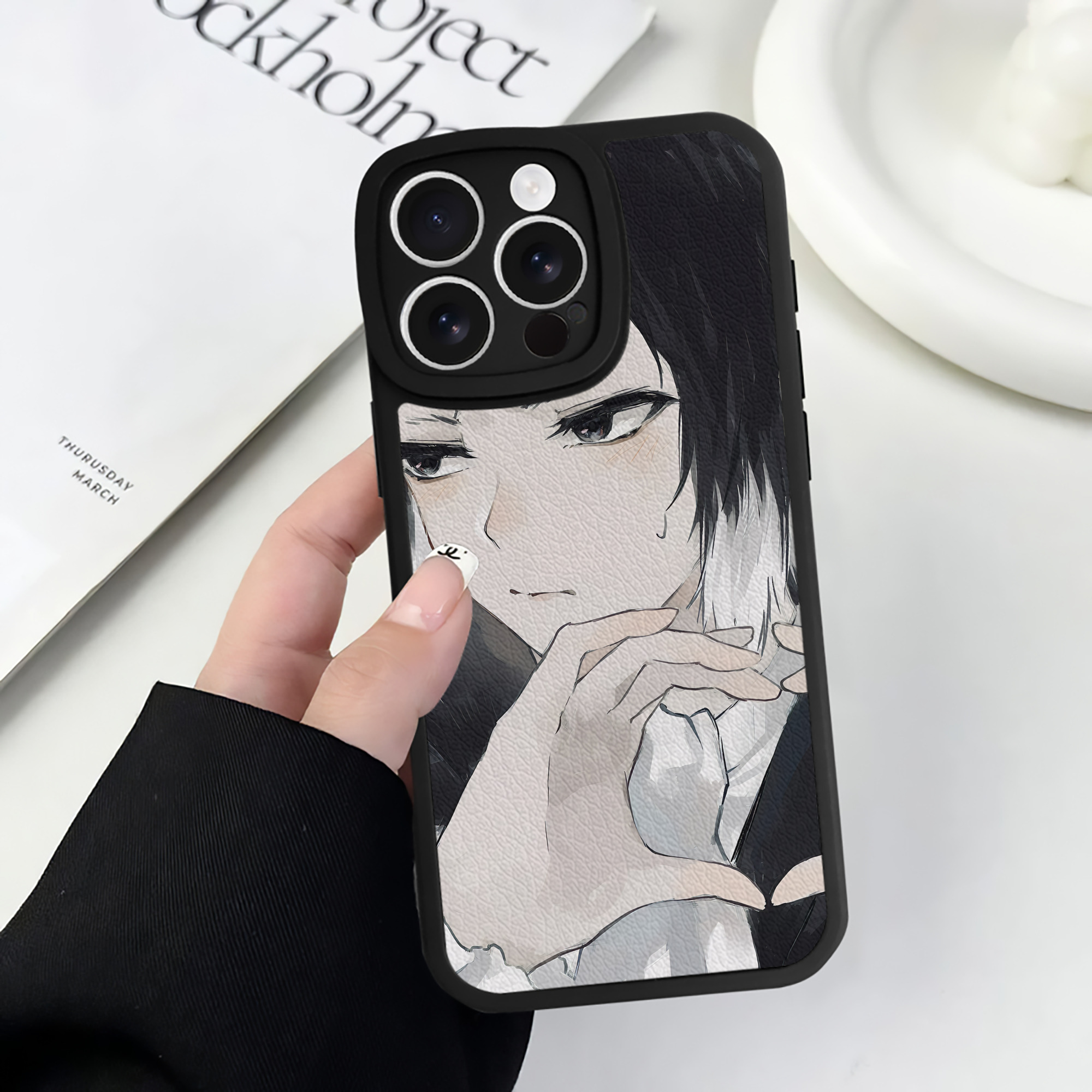（画像用） 文豪ストレイドッグス Bungo Stray Dogs 【iPhone 16シリーズ対応】シリコンスマホケース（レザー調） 材質：シリコン